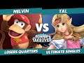 Towers Takeover 15 Losers Quarters - Nelvin (Diddy Kong) Vs. Tal (Zelda) SSBU Ultimate Tournament