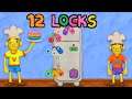 Vlad and Nikita 12 Locks Gameplay - Help them open the fridge and make a cake