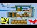 we made SECRET Minecraft ICE Base - Hide Or Hunt #1