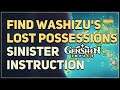 Find Washizu's Lost possessions in Higi Village Genshin Impact