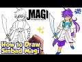 How to Draw Sinbad Magi the Labyrinth Of Magic | Easy Step by step drawing