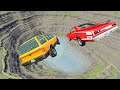 What Happens If Cars Fall Into A Meteor Crater | BeamNG drive