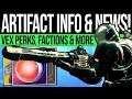Destiny 2 | ARTIFACT DETAILS & NEW UPGRADES! Faction Update, Undying Mods, DLC Content & Abilities!