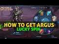 HOW TO GET ARGUS HERO LUCKY SPIN MOBILE LEGENDS BANG BANG