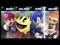 Super Smash Bros Ultimate Amiibo Fights  – Request #18429 Mario vs Pac Man vs Sonic vs Inkling
