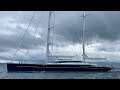 AQUIJO, 87m Oceanco/Vitters built Sailing Yacht docking in Gibraltar