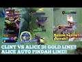 CLINT VS ALICE DI GOLD LINE!! AUTO PINDAH LINE ALICE WKWK - MOBILE LEGENDS