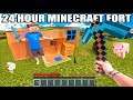 REAL LIFE MINECRAFT BOX FORT! 24 HOUR CHALLENGE