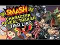 Super Smash Bros Character Reveal Trailer Tier List