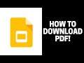 How to Download PDF Presentation in Google Slides