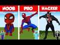Minecraft NOOB vs PRO vs HACKER: SPIDER MAN STATUE HOUSE BUILD CHALLENGE / Animation