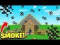 FILLING His HOUSE With SMOKE *TROLL* (Camp Minecraft)