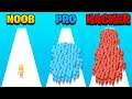 NOOB vs. PRO vs. HACKER! in Count Masters: Crowd runner