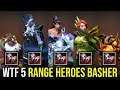 DON'T TRY THIS AT HOME..!! 5 Range Heroes Skull Basher 1st Item Build by Goodwin 7.22f | Dota 2