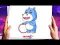 🆕How To Draw Hank From Babybus | Learn How To Draw A Hippo From Babybus Easy Step by Step