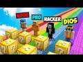 MINECRAFT: NOOB vs PRO vs HACKER vs DIOS 💥❓ CARRERA EPICA DE LUCKY BLOCKS en Minecraft!