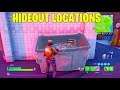 HIDE INSIDE HIDEOUTS IN DIFFERENT MATCHES! (FORTNITE OPEN WATER CHALLENGES!)