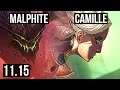MALPHITE vs CAMILLE (TOP) | 3/0/8, 1.3M mastery, 500+ games | KR Diamond | v11.15
