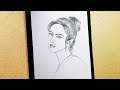 Beautiful girl drawing easy || How to draw a girl step by step || Pencil drawing a girl for beginner