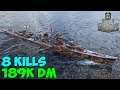World of WarShips | Akizuki | 8 KILLS | 189K Damage - Replay Gameplay 4K 60 fps