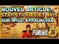 Fallout 76 - NOUVEL ARTICLE, STATISTIQUES ET AVIS SUR WILD APPALACHIA !!!