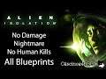 Alien: Isolation (PC) - No Damage Nightmare, No Human Kills, All Blueprints
