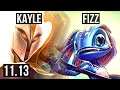 KAYLE vs FIZZ (MID) | Rank 1 Kayle, 65% winrate, 3/1/2 | KR Challenger | v11.13