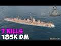 World of WarShips | Kitakaze | 7 KILLS | 185K Damage - Replay Gameplay 4K 60 fps