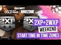 2XP + 2WXP Holiday Weekend Cold War Warzone Start Time In Time Zones July 2