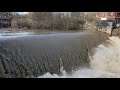 Flooding river with huge waterfall (Helsinki, Finland)