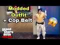 TAN MODDED OUTFIT + COP BELT - GTA 5 ONLINE OUTFIT TUTORIAL