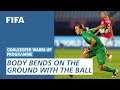 Body bends on the ground with the ball [Goalkeeper Warm-Up Programme]