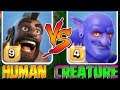 HUMANS VS. CREATURES BATTLE ROYALE!! "Clash Of Clans" ROUND 1