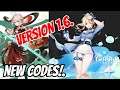 ALL 5 NEW CODES VERSION 1.6 GENSHIN IMPACT I ALL REDEEM CODES GENSHIN IMPACT 1.6