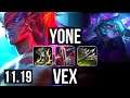 YONE vs VEX (MID) | 12/1/3, Legendary | JP Diamond | v11.19
