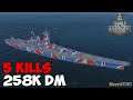 World of WarShips | Yamato | 5 KILLS | 258K Damage - Replay Gameplay 4K 60 fps