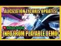 A LOT of Sword Art Online Alicization Lycoris Updates! Playable Demo Info with Screenshots!