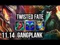 TWISTED FATE vs GANGPLANK (MID) | 6/1/16, 300+ games | BR Master | v11.14