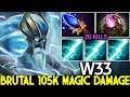 W33 [Zeus] Brutal 105K Magic Damage Super Mid 26 Kills 7.23 Dota 2
