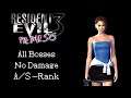 [No Commentary] Resident Evil 3 (PS1) - All Bosses, No Damage Hard, S Rank