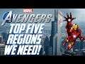 The Avengers Project: TOP 5 REGIONS We Need in Marvel's Avengers!!!