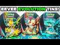 Opening Pokemon Eevee Evolutions Tin Set! (Jolteon V, Flareon V & Vaporeon V)