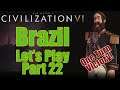 Civ 6 Let's Play - One Turn Victory! - Brazil (Deity) - Part 22