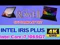 Total War Rome II Intel Iris Plus GPU test Surface Pro 7 Dell XPS 13 Razer Blade Stealth i7 1065G7