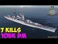World of WarShips | Mogami | 7 KILLS | 105K Damage - Replay Gameplay 4K 60 fps