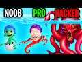 NOOB vs PRO vs HACKER In KRAKEN APP GAME! (ALL LEVELS!)