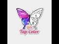 Tap Color Lite - A White Unicorn With Her Red Hair And The Nineteen Yellow Butterflies
