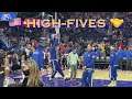 📺 Andre Iguodala wearing grey Curry1 + Warriors high-fives after national anthem b4 Chicago Bulls