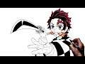 How To Draw Tanjiro (Sword Throw) | Step By Step | Demon Slayer