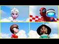 ROLLING Challenge | Elsa Spiderman | Elastigirl Princess Jasmine - Race - Gauntlet - Winner